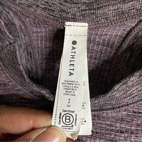 Athleta Women's Heathered Purple Athletic Performance Wear Tank Top - Picture 3 of 5
